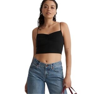 NWT Black Madewell Flex Sweetheart Crop Tank Top